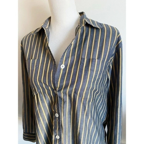Liz Claiborne • Navy Yellow Vertical Strip… - Picture 2 of 4